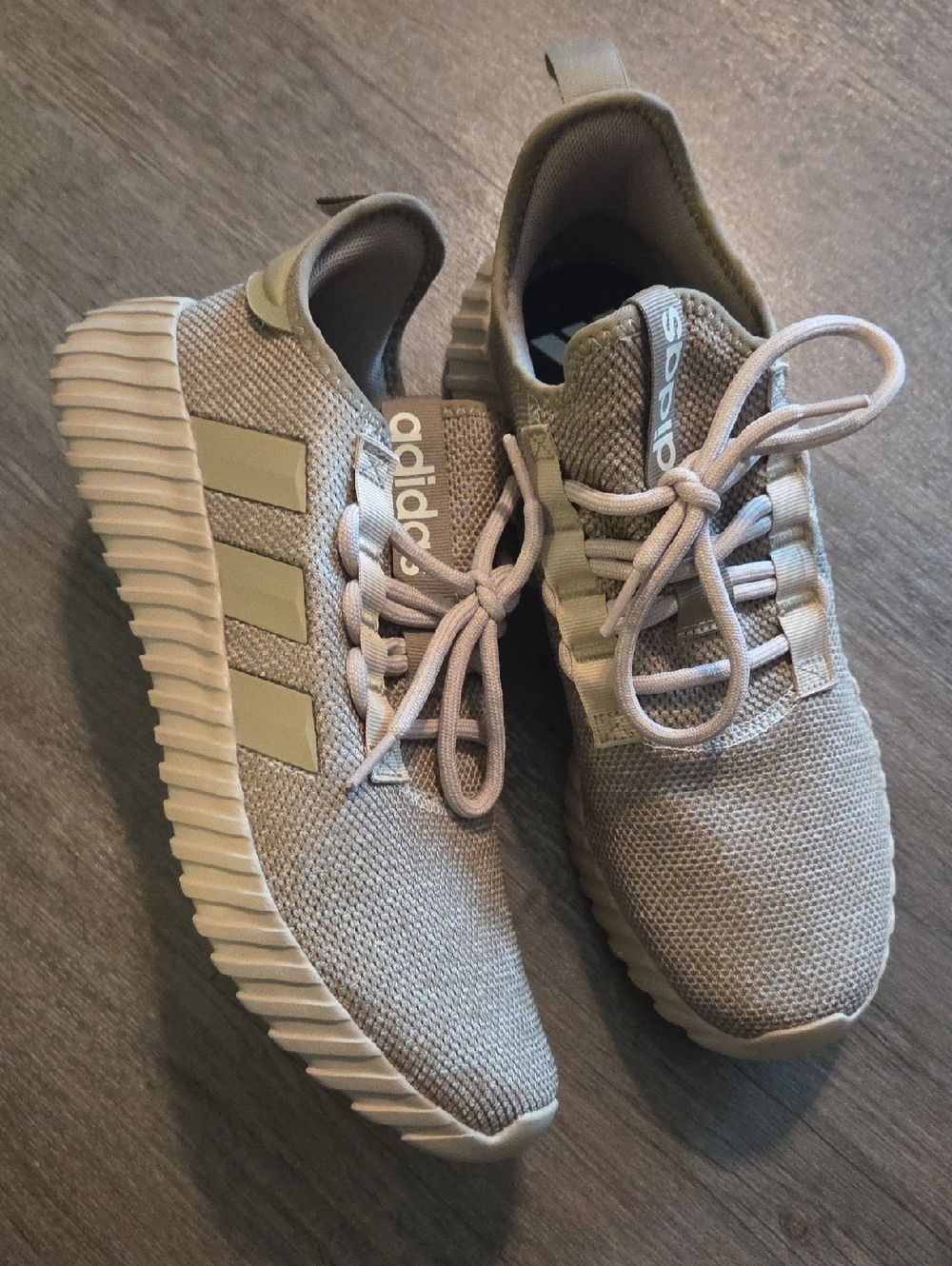 Adidas • "Kaptir 3.0" Beige Knit Running Sneakers